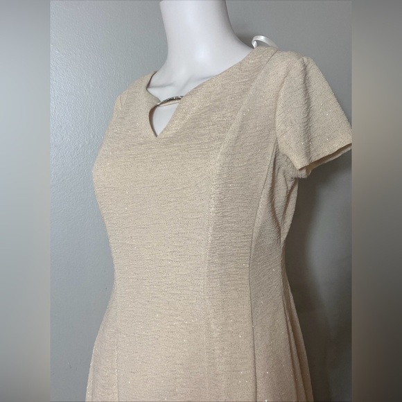 Established in 1962, Women's Midi Dress, Size Ivory with Silver Sparkles Size 8 - Picture 4 of 11